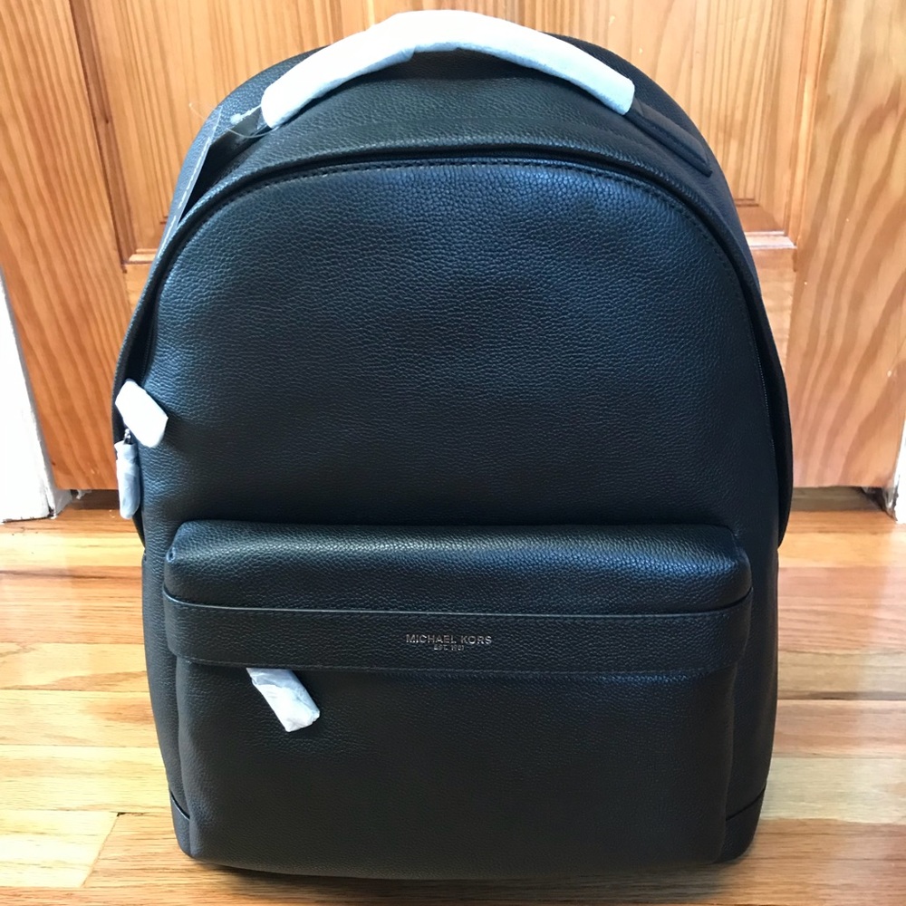 Michael Kors Russel Black Leather Backpack